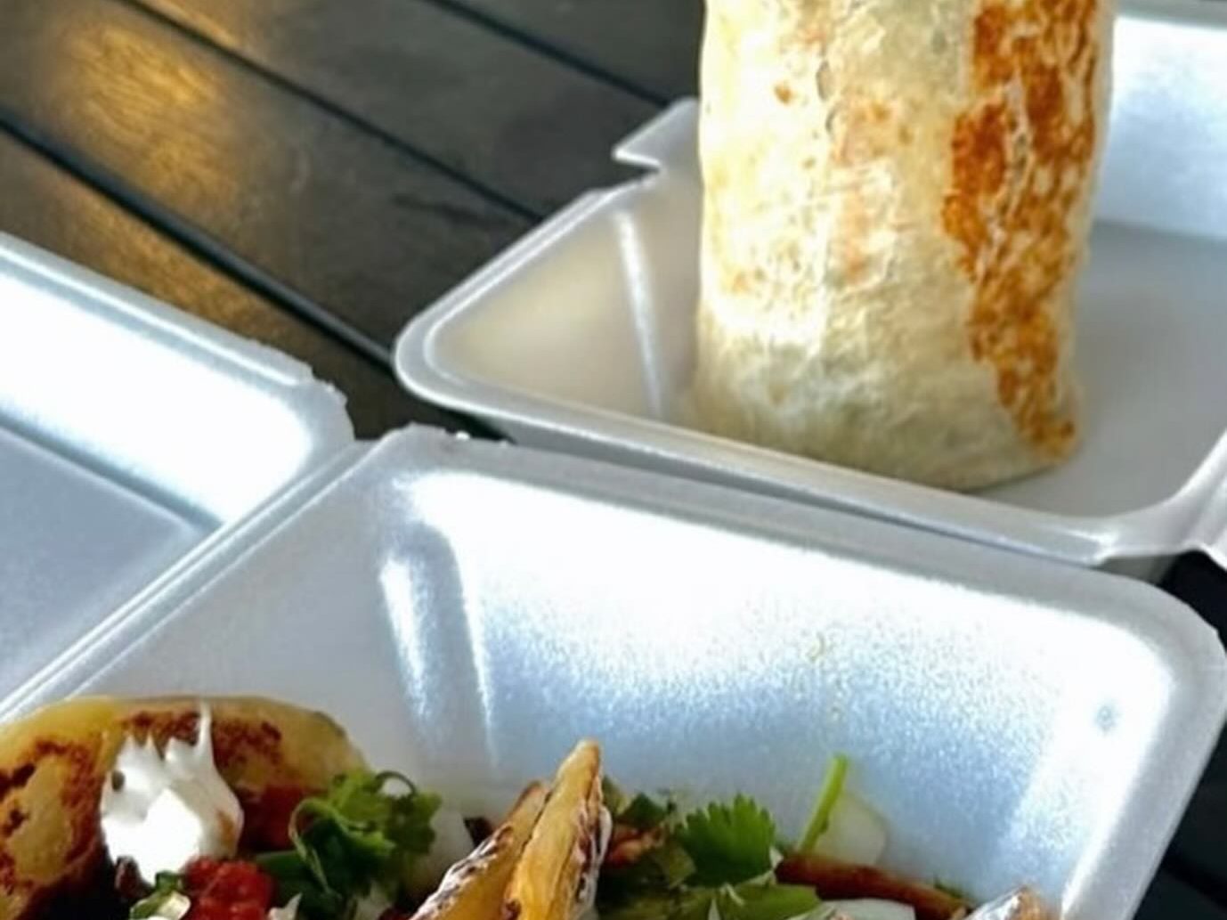 Burrito cut in half